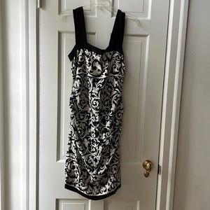Nicole Miller black and white dress with side gather